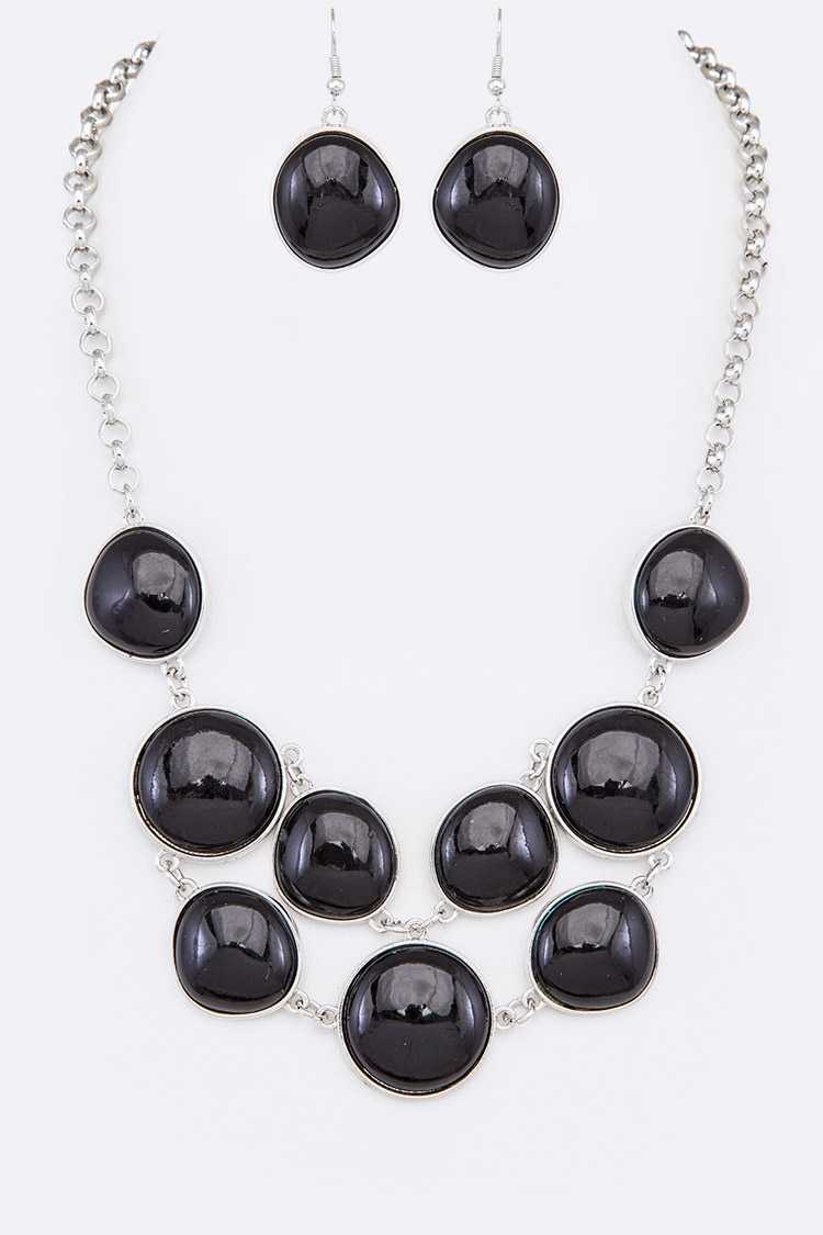 Pebble Stone Statement Necklace Set - Unique Inspirations by Tracy and Anna