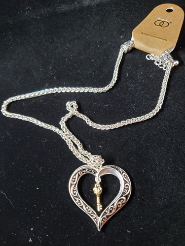 Heart and Key Necklace - Unique Inspirations by Tracy and Anna