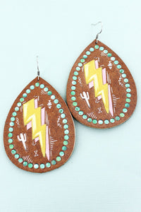 LIGHTNING RIDGE TURQUOISE AND BROWN TEARDROP EARRINGS - Unique Inspirations by Tracy and Anna
