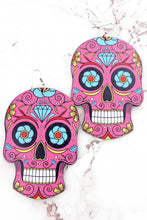 Load image into Gallery viewer, WOOD SUGAR SKULL EARRINGS - Unique Inspirations by Tracy and Anna
