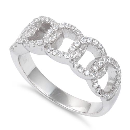 Sterling Silver Linked CZ Ring - Unique Inspirations by Tracy and Anna